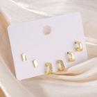 Set Of 3 Pairs: Hoop Earring Set Of 3 Pairs - E5410 - Gold - One Size