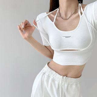 Skinny Mock Two-piece Halter T-shirt