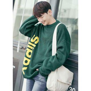 Crew-neck Letter Oversized Sweater