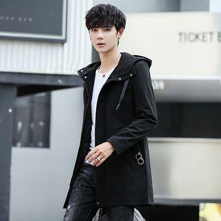 Hooded Letter Zip Coat