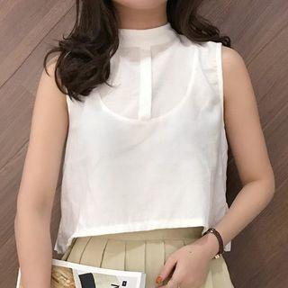 Ruffle Hem Sleeveless Top