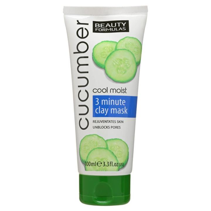 Beauty Formulas - Cool Moist Cucumber 3 Minute Clay Mask 100ml/3.3oz