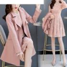 Set: Double-breasted Trench Coat + Lace Dress