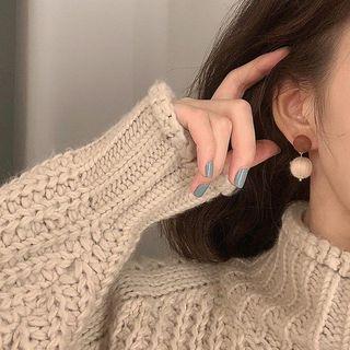 Color Block Woolen Drop Earring