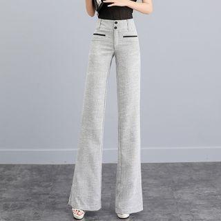 High-waist Boot-cut Linen Pants