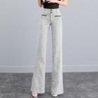 High-waist Boot-cut Linen Pants