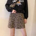 Leopard Printed A-line Skirt Leopard - One Size