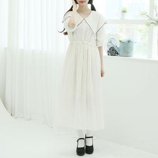 Capelet Gathered Long Dress