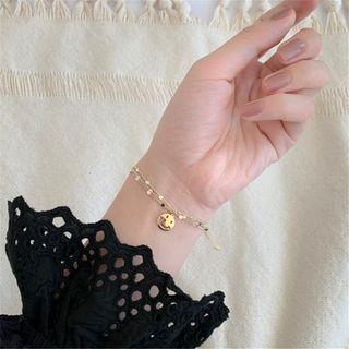 Smiley Face Bracelet 1 Pc - Gold - One Size