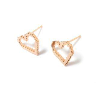 925 Silver Heart Ear Studs