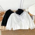Lace-panel One-shoulder Crop Shirt