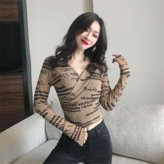 Long-sleeve Letter Top