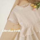 Layered Ruffle-hem Peplum Blouse