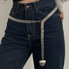 Heart Chain Belt Silver - One Size