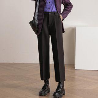 High-waist Straight-cut Pants (various Designs)