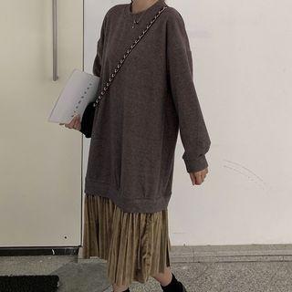 Mock Two-piece Accordion Pleat Dress