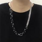 Stainless Panel Chain Necklace As Shown In Figure - One Size