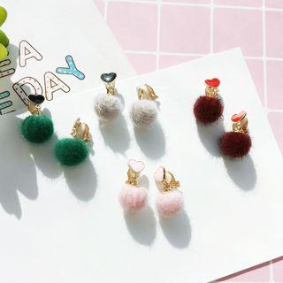 Alloy Heart & Bobble Dangle Earring