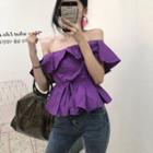 Plain Off-shoulder Cropped Top