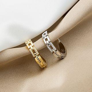 Love Lettering Rhinestone Alloy Ring