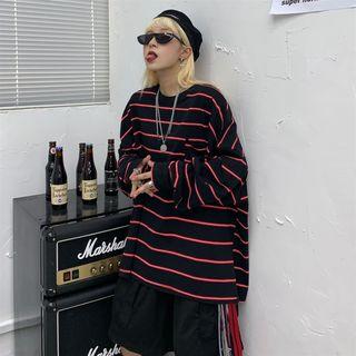 Long-sleeve Stripe Round Neck T-shirt