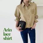 Pocket-side Lace-patch Shirt