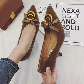 High-heel Ribbon-accent Pumps