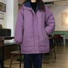 Zip Padded Coat Reversible - Purple & Blue - One Size