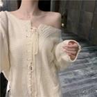 Lace-up Loose-fit Sweater Off-white - One Size