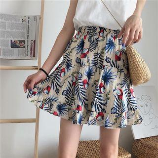 Coconut Print A-line Skirt