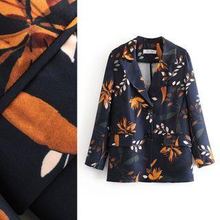 Floral Print Single-breasted Blazer