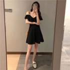 Off-shoulder V-neck A-line Dress
