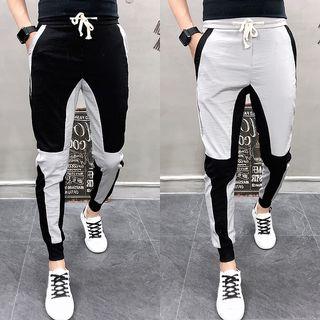 Drawstring Color Panel Sweatpants