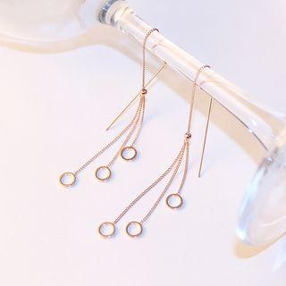 Alloy Hoop & Bar Fringed Earring Gold - One Size
