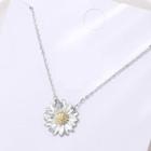 925 Sterling Silver Daisy Necklace Sterling Silver - Gold & Silver - One Size