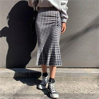 Gingham Mermaid Skirt Black - One Size