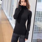 Long-sleeve Turtleneck Sport Top