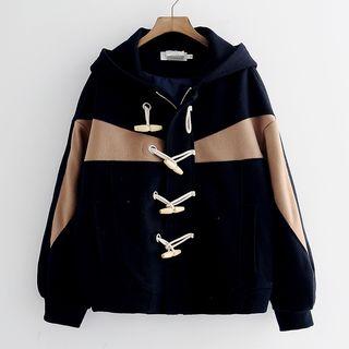 Two-tone Hooded Toggle Jacket