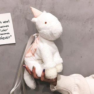 Furry Unicorn Crossbody Bag White - One Size