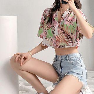 Loose-fit Printed Crop Shirt