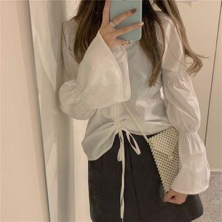 Long-sleeve Drawcord Blouse