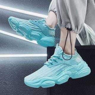 Printed Panel Lace-up Athletic Sneakers