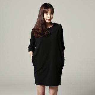 Elbow-sleeve Pullover Dress