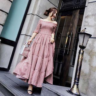 Off-shoulder Printed Sundress