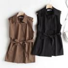 Collared Tie-waist Vest