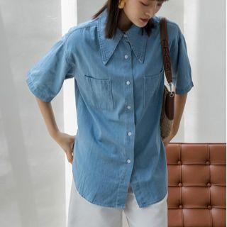 Denim Short-sleeve Shirt Denim - One Size