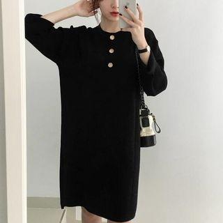 Button Front A-line Dress
