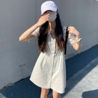 Short-sleeve Shirtdress White - One Size