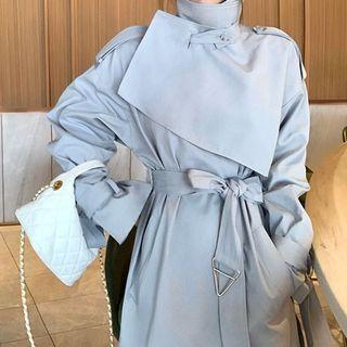 Slit-side Sashed Trench Coat