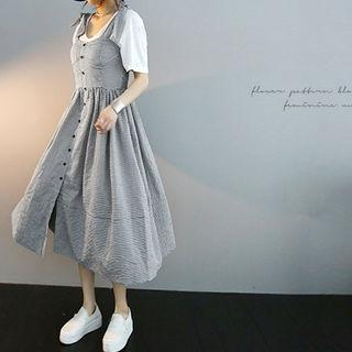 Tie-shoulder A-line Jumper Dress
